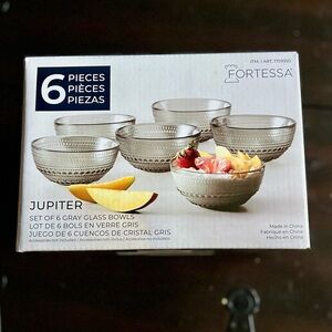 Fortessa Jupiter Gray Glass Bowl Set